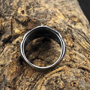 Anillo Vikingo de Acero de Titanio para Hombre, Diseño Geométrico de Triángulo y Cuervo, Estilo Hip Hop, Joyería de Regalo - Product Image 4