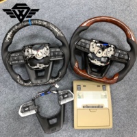 Volante de Fibra de Carbono Forjado SYX 1:1 OEM y Luz de Lectura LED con Acabado OE 1D153-020G Compatible con Toyota Land Cruiser 08-2021 LC200