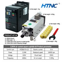 Kit moteur de broche pour routeur CNC, refroidi par air, 220V, VFD ER20, avec jeu de pinces, puissances 1.5KW, 2.2KW, 3.5KW, en stock UE Pologne