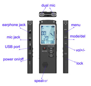 Mini Grabadora de Voz Digital T60, Formato de Audio <span class=keywords><strong>MP3</strong></span> y WAV, Activación por Voz - Product Image 3