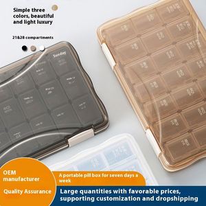 Portable Multi-Compartment Travel Pill Cross-Border Medicine Dispensing and <b>Box</b> With Convenient <b>Storage</b> Bin - Product Image 2