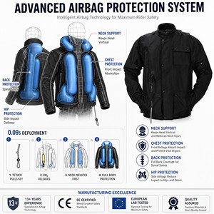<span class=keywords><strong>Giacca</strong></span> <span class=keywords><strong>da</strong></span> <span class=keywords><strong>Moto</strong></span> Gonfiabile <span class=keywords><strong>con</strong></span> Protezione X-Armor, Equipaggiamento di Sicurezza per Motociclisti Adulti, Logo Personalizzato per Squadre di Corse - Product Image 3
