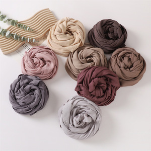 Wholesale Wide Brimmed Rayon Luxury <b>Jersey</b> Cotton <b>Hijab</b> Headscarf Large Size Elastic Four Seasons Custom Color - Product Image 6