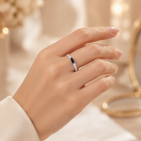 Groothandel sieraden moderne minimalistische 925 sterling zilveren ring met kubieke zirkonia voor jubilea, verjaardagen, Valentijnsdag cadeau