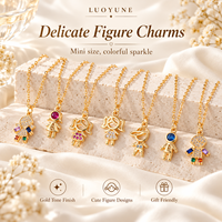 LUOYUNE – collier avec pendentif en cuivre plaqué or et zircon, 7 styles, chaîne de 45 + 5cm, bijoux colorés, cadeau pour femmes et filles