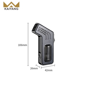 Accendino a Fiamma Jet Elegante con Fiamma Regolabile e Finestra per il Livello del Carburante - Product Image 2