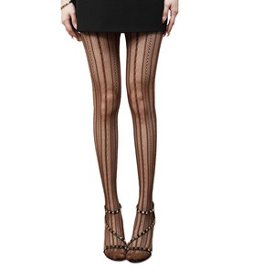 Spring Autumn Striped Dark <strong>Red</strong> Y2K Hot-Selling Slimming Nylon SEAMED Quick Dry Pantyhose Retro Dark Pattern Versatile <strong>Tights</strong> - Product Image 5