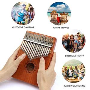 Kalimba de 17 Teclas, Piano de Pulgar con Estuche Rígido, Instrucciones de Estudio y Martillo de Afinación, Piano de Dedos Africano Portátil Mbira <span class=keywords><strong>Sanza</strong></span> de Madera - Product Image 4