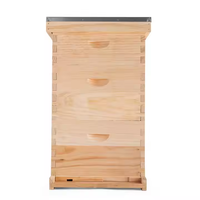 Ruche d'abeilles en bois à 3 couches 2 profondeurs et 1 super boîte Ruche de Langstroth polie à 10 cadres avec cadre et fond de teint