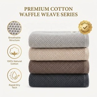 Serviette en coton gaufré professionnelle ultra douce et absorbante pour salle de bain, cuisine, hôtel, serviette de toilette écologique