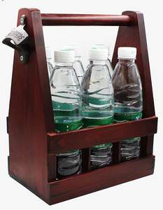 Bolso de madera para <span class=keywords><strong>cerveza</strong></span>, personalizado, Color nogal oscuro, Caddy, 6 paquetes - Product Image 6