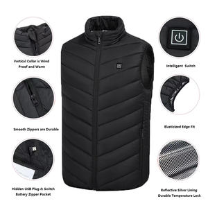<span class=keywords><strong>Chaleco</strong></span> térmico electrónico para hombres, <span class=keywords><strong>chaleco</strong></span> con relleno, <span class=keywords><strong>sin</strong></span> mangas, USB, 5V, 100% poliéster, para invierno - Product Image 5