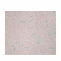 Tissu en dentelle brodée découpée au laser, base en coton, polyester, motif floral ajouré pour robe de mariée