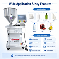 Machine de remplissage semi-automatique à pompe à engrenages avec écran tactile HMI, remplisseur de liquides haute précision à servomoteur pour cosmétiques et soins de la peau