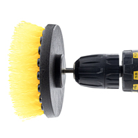 DB-003 Ensemble de brosses de nettoyage pour perceuse 3 couleurs - Têtes en nylon, tige hexagonale 1/4'', résistantes aux acides et alcalis, utilisation à sec et humide, brosse de détaillage tout-en-un pour voiture