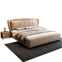 Lit de rangement moderne et luxueux JUNYUHAO, revêtement en tissu haut de gamme, mousse haute densité, cadre en pin certifié E0, non pliable