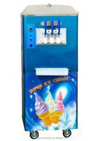 Machine à glaces molles commerciales à 3 saveurs, fabrication de yaourt glacé, glace molle, avec système de sirop arc-en-ciel