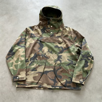 Veste Anorak Tactique Camouflage Vintage Oversize en Toile de Coton Personnalisée pour Hommes – Style Streetwear Élégant