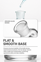 Flacons compte-gouttes en verre borosilicate 3.3 ambré transparent de 5 ml à 150 ml avec bouchon à vis et joint en verre miroir pour stockage en laboratoire – Vente en gros