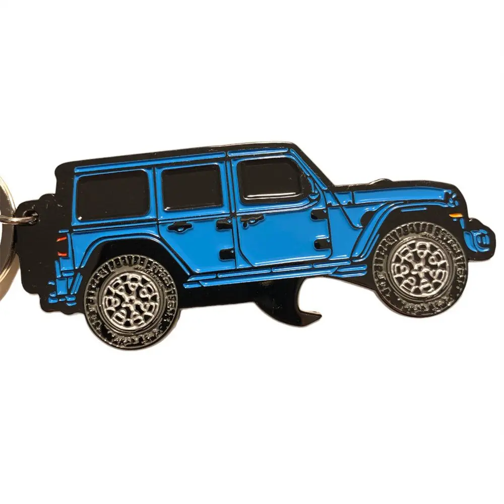 Özel çinko alaşım Metal 2d/3d araba vücut logosu anahtarlık hediye olarak Jeep araba şekil modeli emaye anahtarlık