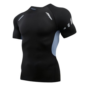 Camiseta de Compresión de Secado Rápido Personalizada al por Mayor para Hombre - Top Ajustado de Manga Corta para Entrenamiento de Fútbol, Baloncesto y Running OEM - Product Image 1