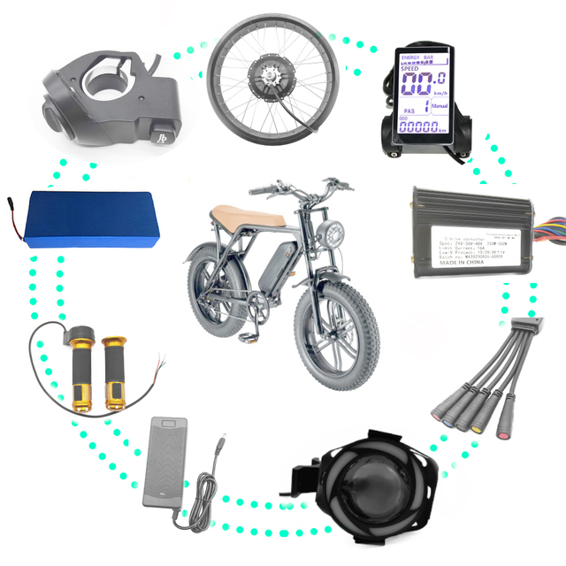 HOSH 48V 350W Ebike Conversion Kit with LCD Display for 16-28" Bikes Brushless Hub Motor & Lithium Battery Optional