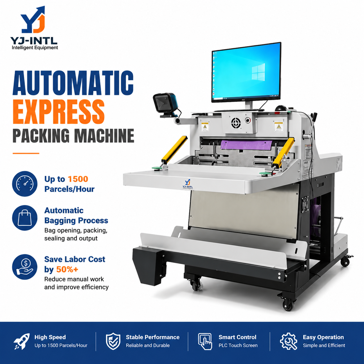 Power Punch High-accuracy Fully Automatic Smart High Speed 1500 Bags/hour Poly Mailer