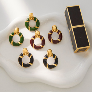 <b>Stud</b> <b>Earrings</b> Geometric Ring Shape Stainless Steel Party Jewelry - Product Image 2