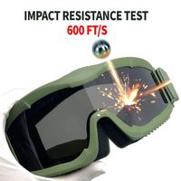 Yijia Lunettes Tactiques Lunettes Tactiques Anti Brouillard Lunettes De Tir Avec 3 Lentilles Interchangeables UV400 Protection Airsoft Lunettes