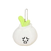 Porte-clés pendentif modèle créatif en peluche, motif légumes et fruits (oignon, gingembre, ail) avec expressions amusantes