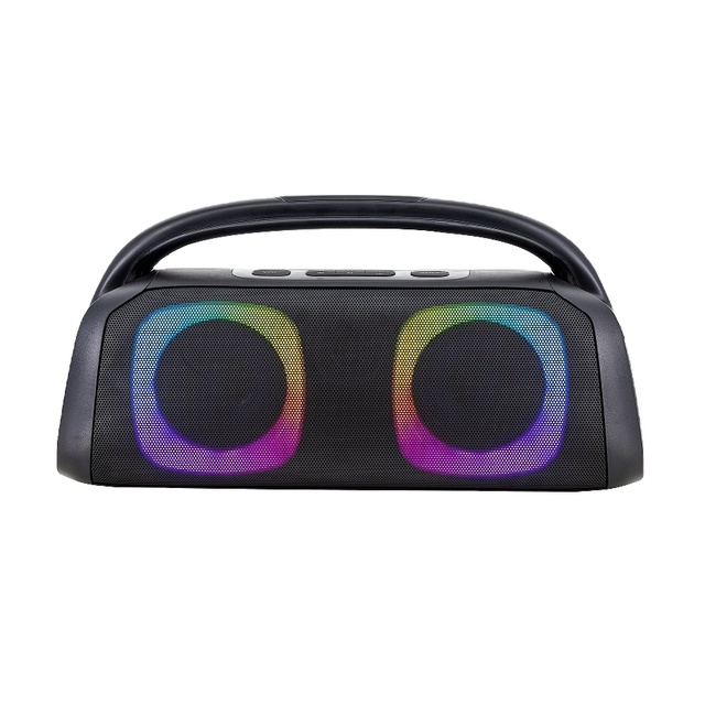 Portable Handle Speaker with RGB Lights Boombox Loud Party Speakers for Camping Beach Garage