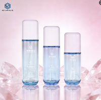 Flacon cosmétique en PET à paroi épaisse de 80 ml, 100 ml, 120 ml, aspect verre, pour lotion ou toner, avec pompe et bouchon anti-poussière
