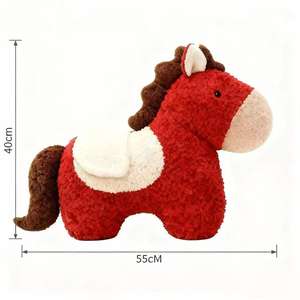 Bantal Kuda Tahun Baru Bentuk Boneka Beludru Mewah Isi Kapas pp Dekorasi Ruang Tamu Festival Musim Semi Bantal Kuda - Product Image 3