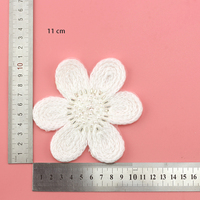 Motif floral en laine de 11 cm avec perles et perles de verre, patchs au crochet, accessoires élégants pour sacs de vêtements