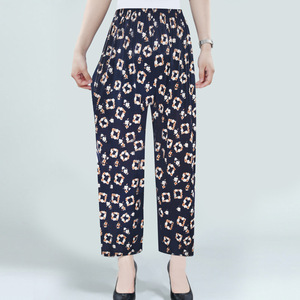 <span class=keywords><strong>Pantalon</strong></span> d'hiver pour <span class=keywords><strong>femme</strong></span> en soie de mûrier modal de qualité supérieure, <span class=keywords><strong>grande</strong></span> <span class=keywords><strong>taille</strong></span>, imprimé floral, <span class=keywords><strong>taille</strong></span> élastique, coupe capri légèrement évasée - Product Image 4
