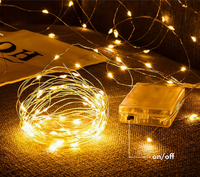 Guirlande lumineuse LED à piles avec télécommande, fil de cuivre, pour décoration murale de chambre, mariage, sapin de Noël