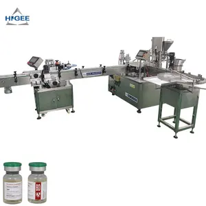 5ml glass vials powder filling stoppering capping and sticker labeling machine