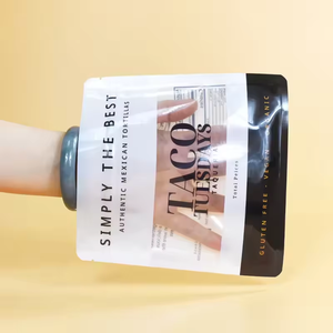 Sac d'emballage alimentaire personnalisé refermable à fermeture éclair pour tortillas de farine avec encoche de déchirement - Product Image 2