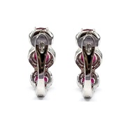 Offres Spéciales Conception Spéciale Or Blanc massif 18k 100% Diamant naturel Ovale Rubis Bijoux Boucles D'oreilles Pour Dame