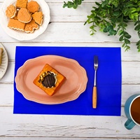 Tapis en silicone antidérapant 8 pouces x 3,25 pieds, bleu, en rouleau, taille découpée, grand tapis de table pour la pâtisserie, l'artisanat, le comptoir et les aides à la consommation
