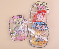 Sac à fermeture éclair en forme de pot, pochette auto-adhésive Kawaii de dessin animé, sac d'emballage transparent en plastique pour bonbons, cadeaux, collations, bijoux, papeterie