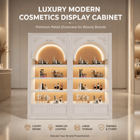 Vitrine de présentation de cosmétiques de luxe avec éclairage LED, mobilier sur mesure pour magasin de beauté en centre commercial