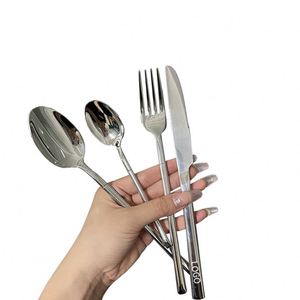 Custom Made Metal Cutlery <b>Fork</b> and Spoon Stainless Steel Polished Sliver Flatware Set With Logo - Product Image 1