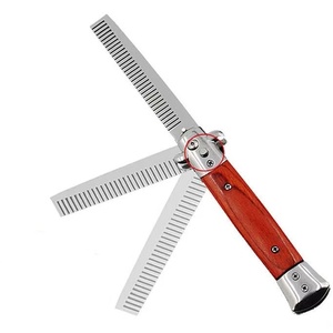 Cuchillo de bolsillo tipo navaja con peine, cepillo para el cabello y botón de apertura automático - Product Image 6