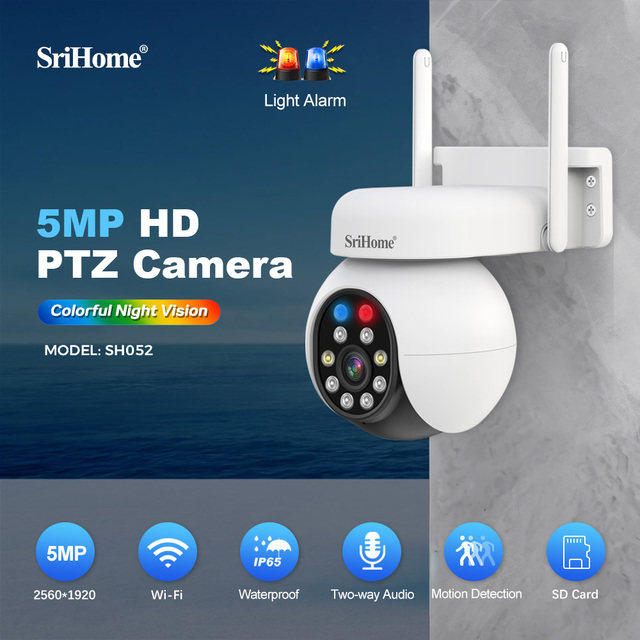 For QHD 5MP Full Color Night Vision PTZ IP Camera Outdoor Indoor Home Security Camera with Two-Way Audio Smart Camera