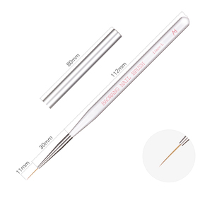 Brosse Gel Angular-L courte de haute qualité avec manche en acrylique transparent brosse à un coup avec cheveux en Nylon PET pour BW6-8 de salon de manucure - Product Image 4