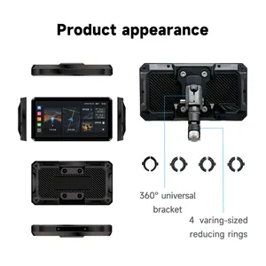 AlienRider M2 Pro Motorcycle Dash Cam Dual Recording Dvr CarPlay Android Auto Navigation BSD System With 6 Inch Touch Screen