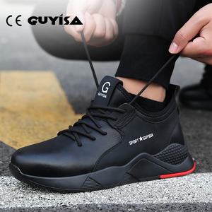 GUYISA-zapatos de trabajo ligeros y transpirables para hombre, zapatillas de seguridad deportivas informales con fondo de goma - Product Image 1