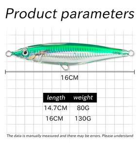 เหยื่อตก<span class=keywords><strong>ปลา</strong></span>จิ๊กโลหะแบบจม ขนาด 147 มม. น้ำหนัก 80 กรัม ขนาด 160 มม. น้ำหนัก 130 กรัม 5 สี แบบ 3 มิติ <span class=keywords><strong>ตา</strong></span> 3 มิติ  แบบสโลว์โรคกิ้ง - Product Image 4