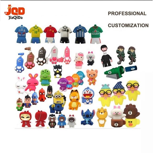Custom Shape USB Flash Drive Wholesale Soft Pvc Gift Custom Logo 2gb 4gb 8gb 16gb 32gb 64gb Thumb Pen Drive Memory Stick